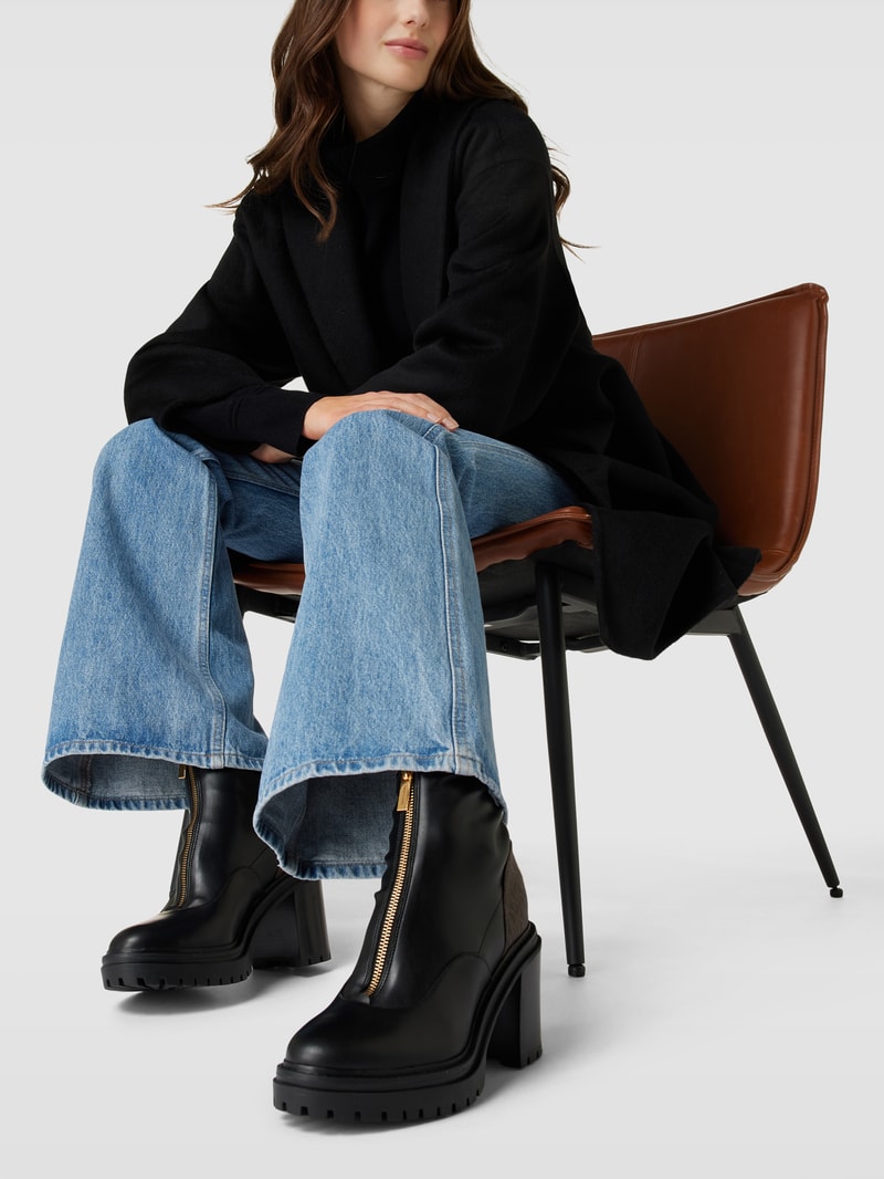 Stiefeletten in Leder-Optik Modell 'Cyrus' in schwarz