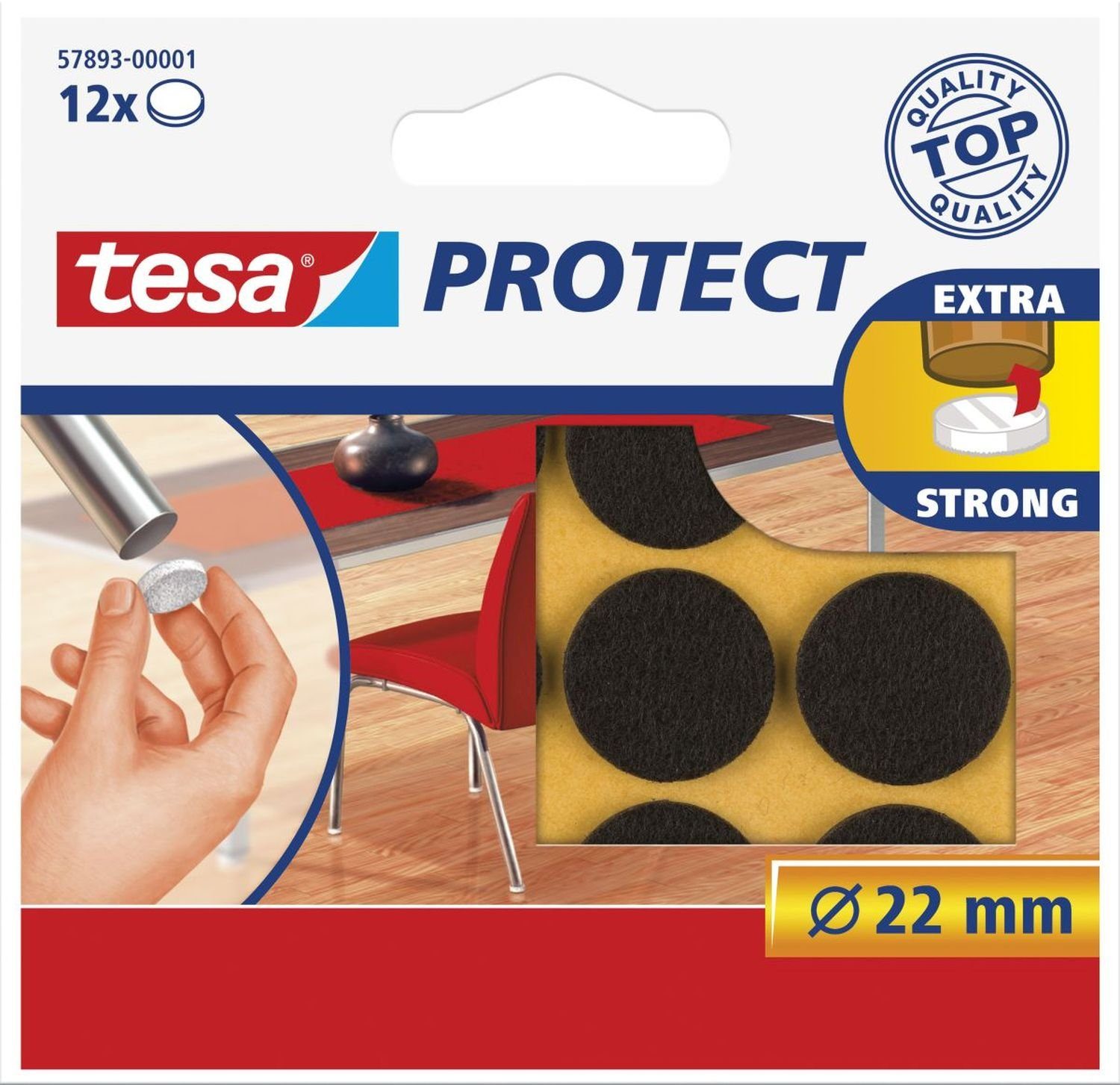 tesa Kugelschreiber tesa Protect Filzgleiter rund 22mm braun 12St.
