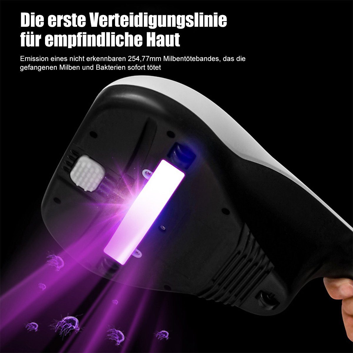 Hikeren Matratzenreinigungsgerät Matratzenreinigungsgerät Milben-Handstaubsauger mit UV-C Sterilisation, Milbenentferner, UV-Milbenentferner