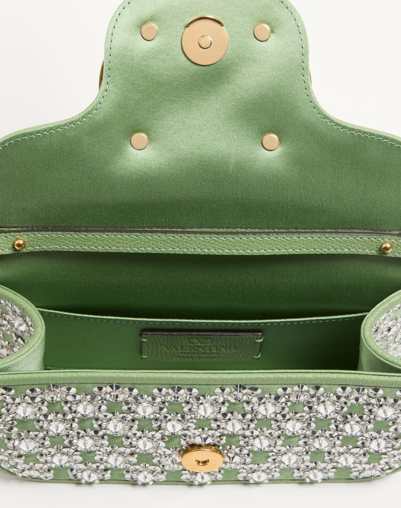 Bolsa de ombro pequena bordada Valentino Garavani Locò