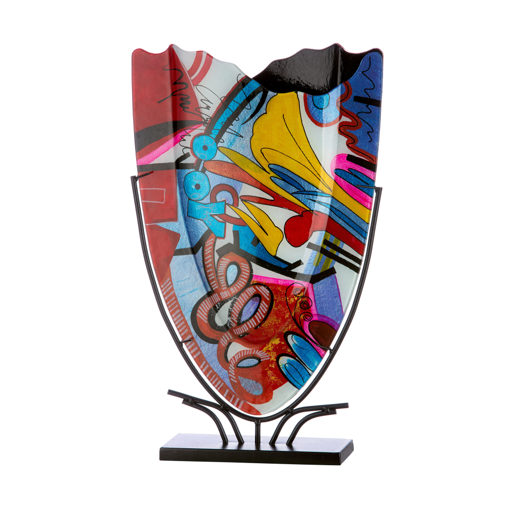 Vase auf Ständer Street Art bunt