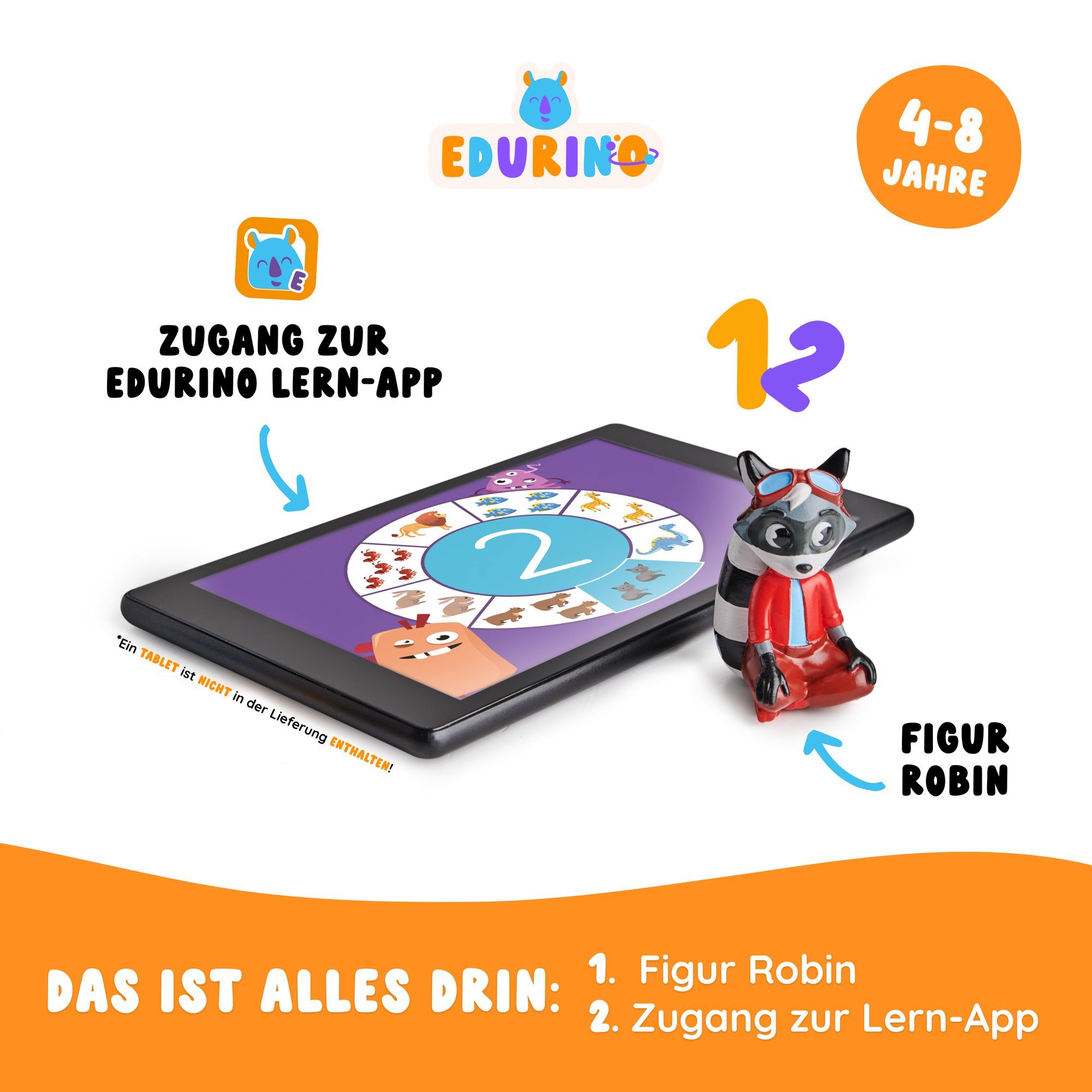 Edurino Lernspielzeug Lernfigur Edurino Figur Robin - Zahlen & Mengen