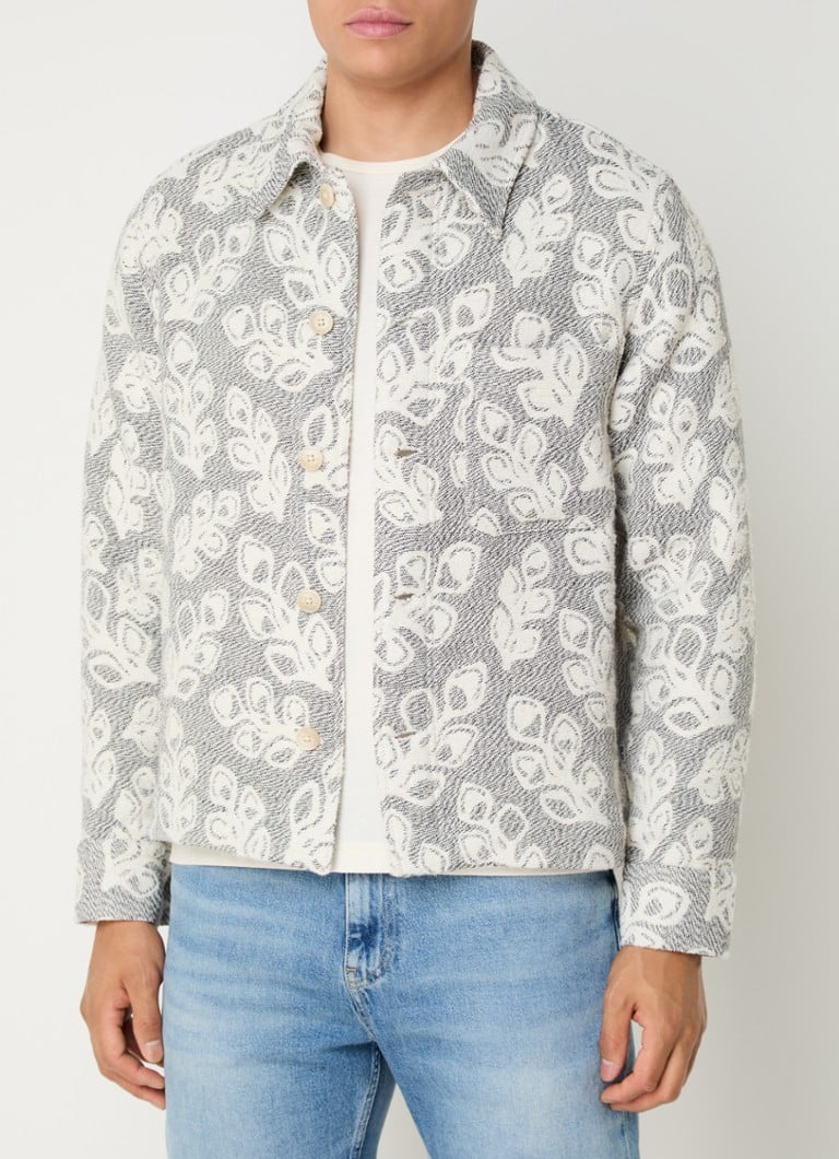 NN.07 Rahim regular fit shirt with floral embroidery