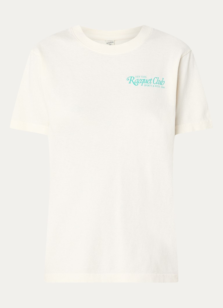 T-shirt Sporty & Rich 94 Racquet con logo e stampa sul retro.