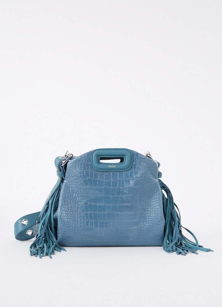 Maje Mini Miss M leather crossbody bag with croc texture