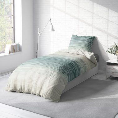Bettwäsche Modern, One Home, Renforcé, 2 teilig, Streifen und gestreift, Baumwolle Normalgröße