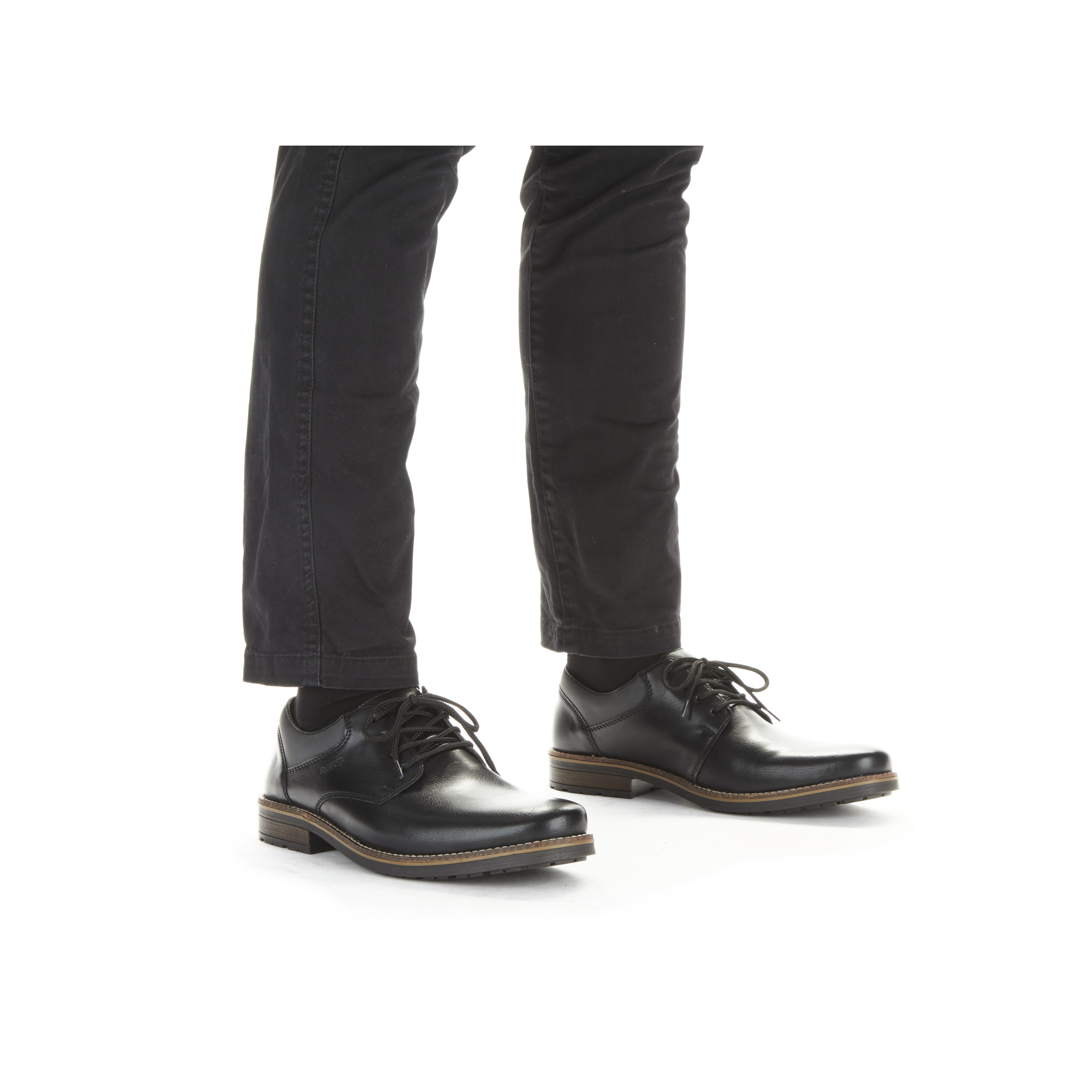 Rieker Herren Schnürschuhe glanzschwarz