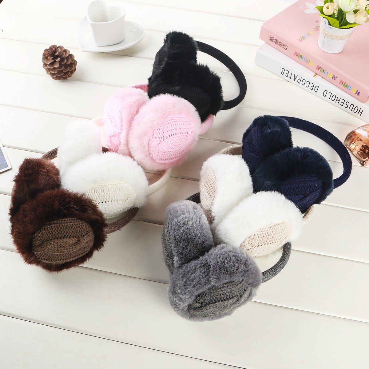 COUNJOYING Ohrenwärmer Faltbare Ohrenschützer Warm Stricken Ohrenwärmer Herren Damen 2 Stück (2-St)