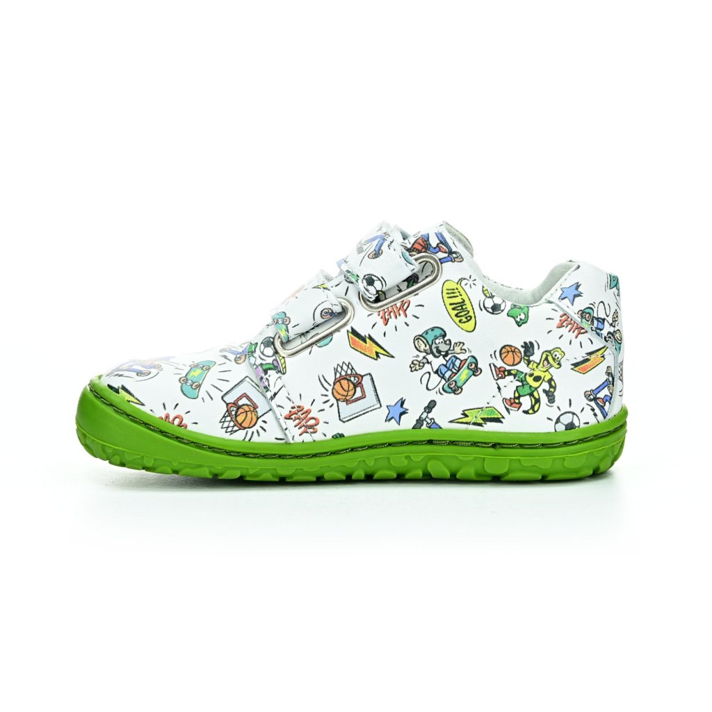 Lurchi Noah Leder White/Green Barfußschuhe
