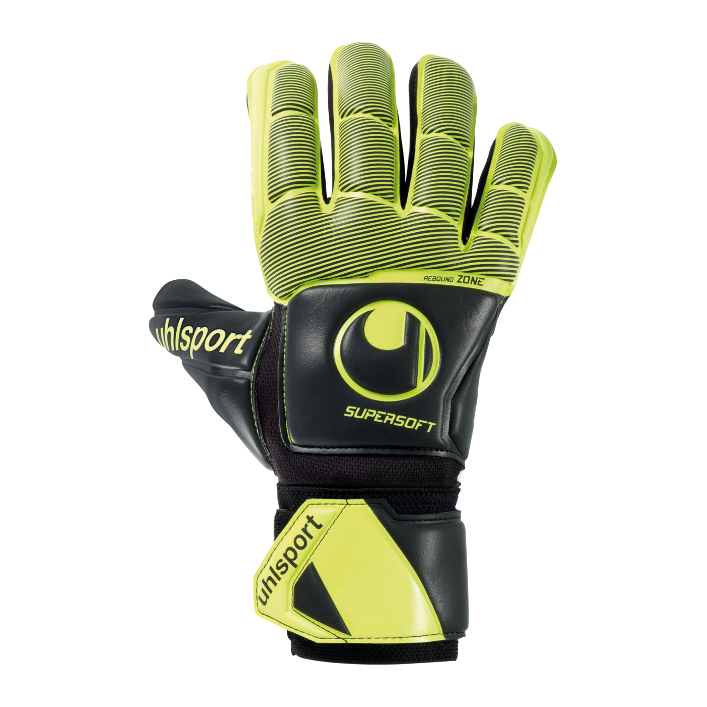 Uhlsport Supersoft HN Flex Frame Torwarthandschuhe Schwarz Gelb F01