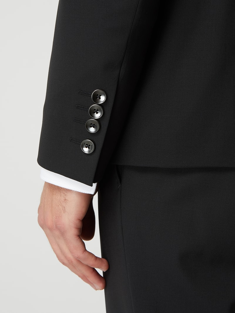 Slim Fit 2-Knopf-Sakko mit Stretch-Anteil Modell 'Herby' in schwarz