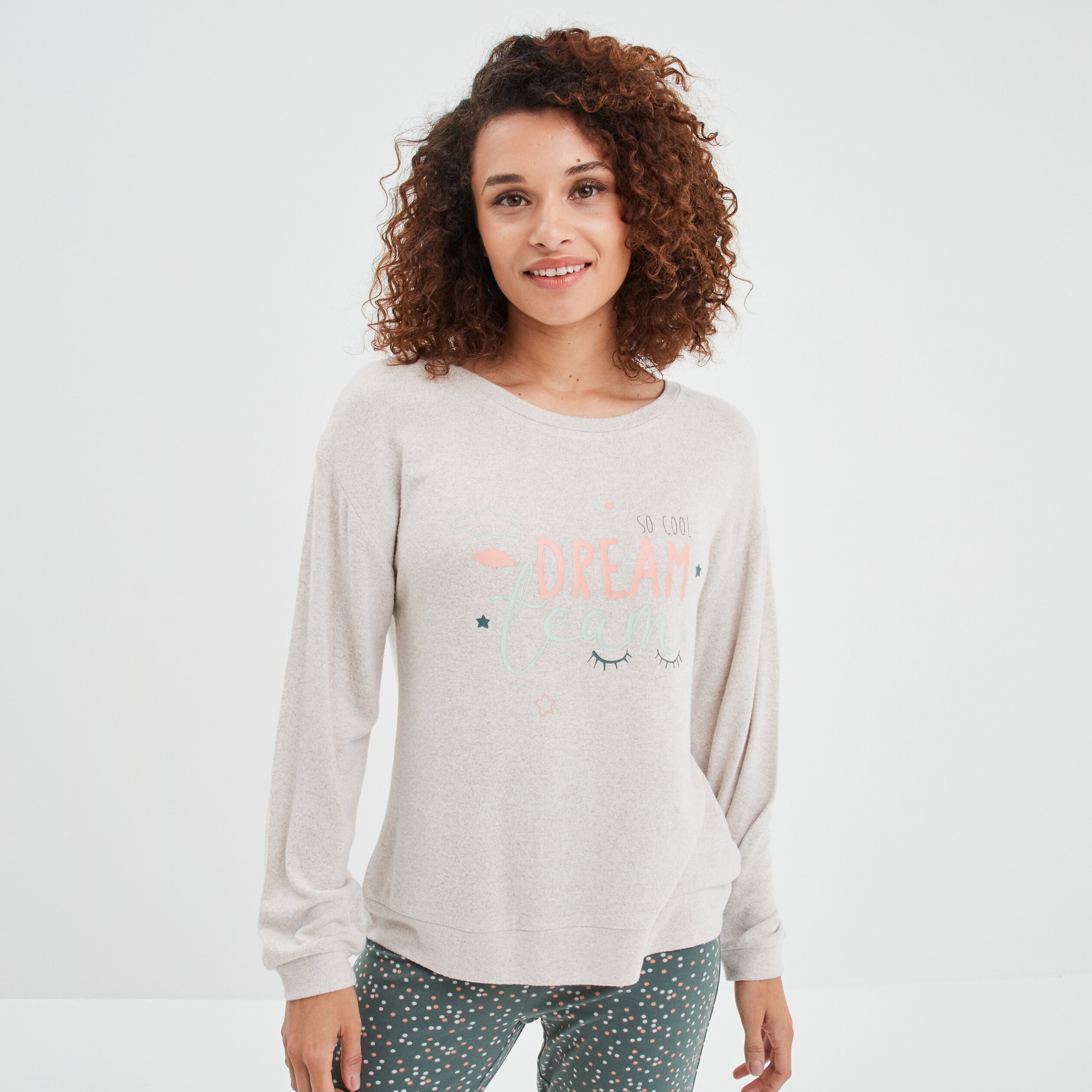 Ensemble pyjama 2 pièces beige femme | La Halle