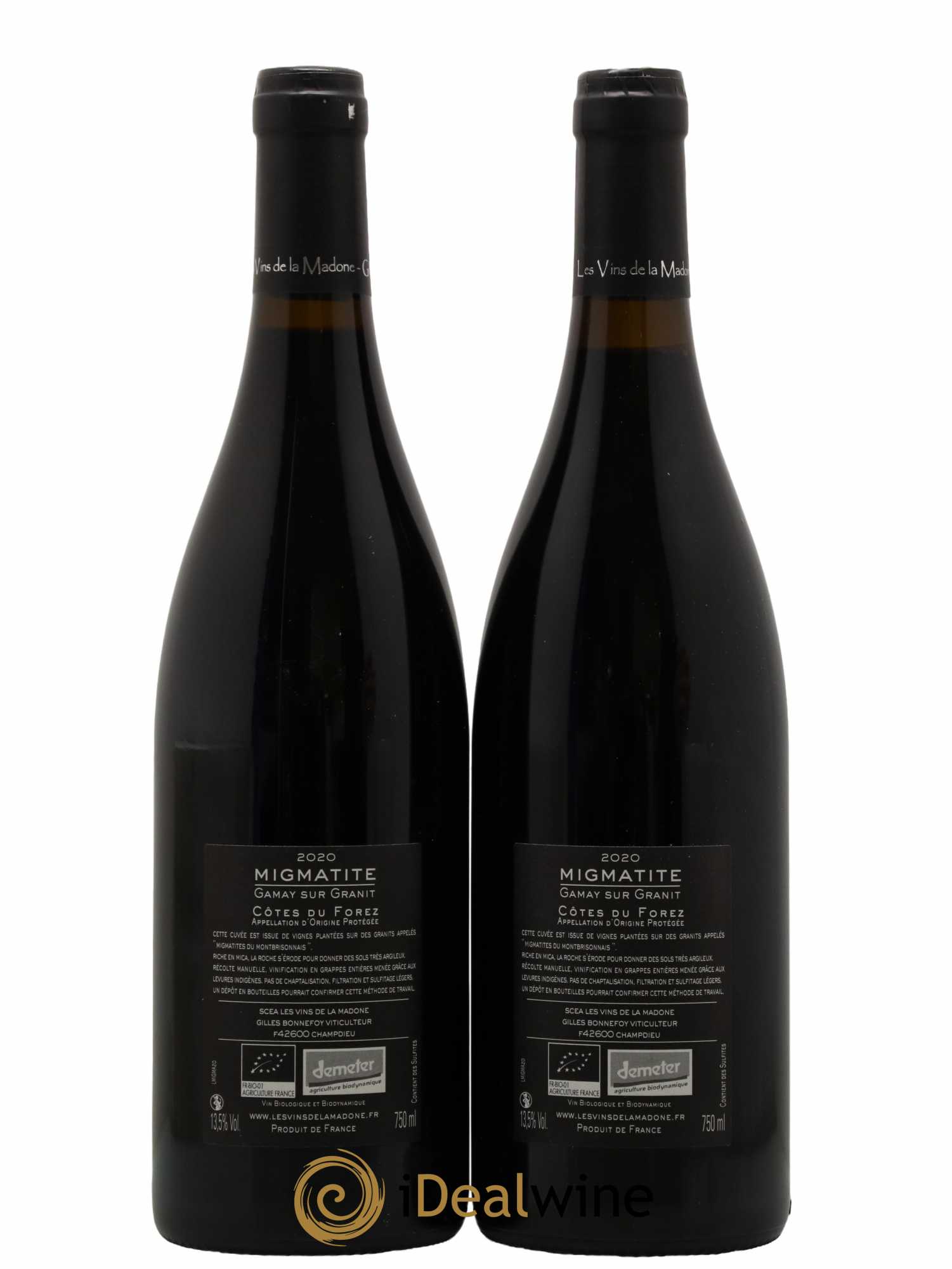 Divers Côtes du Forez Migmatite Les Vins de la Madone Gilles Bonnefoy 2020 - Lot de 2 Bouteilles