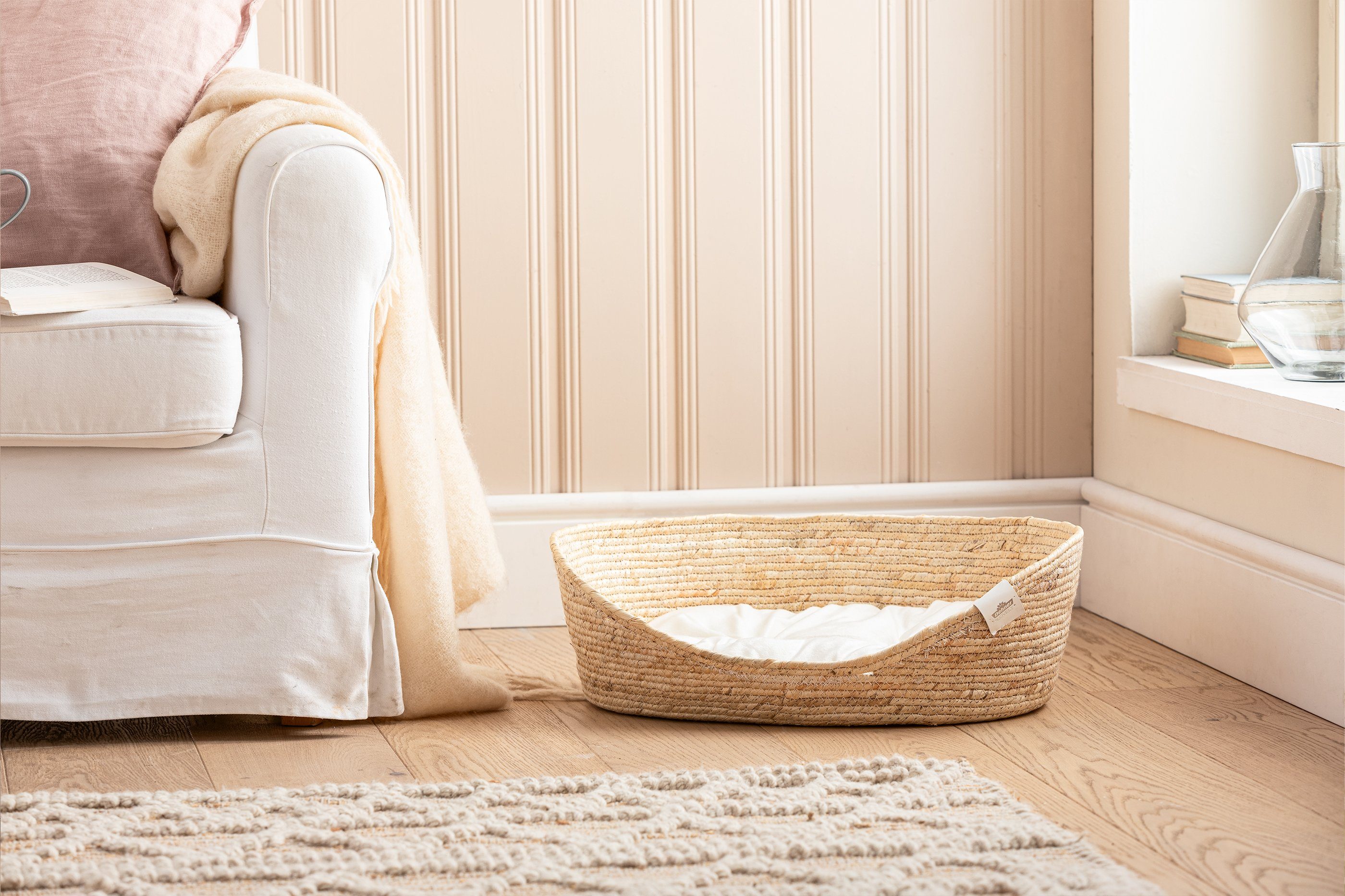 Dehner Tierbett Kuschelbett Tiefer Schlaf, versch. Größen, exquisites, hochwertiges Katzenbett im Skandi-Look