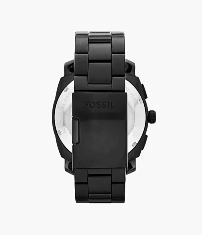 Fossil Herrenuhr Machine Edelstahl Schwarz