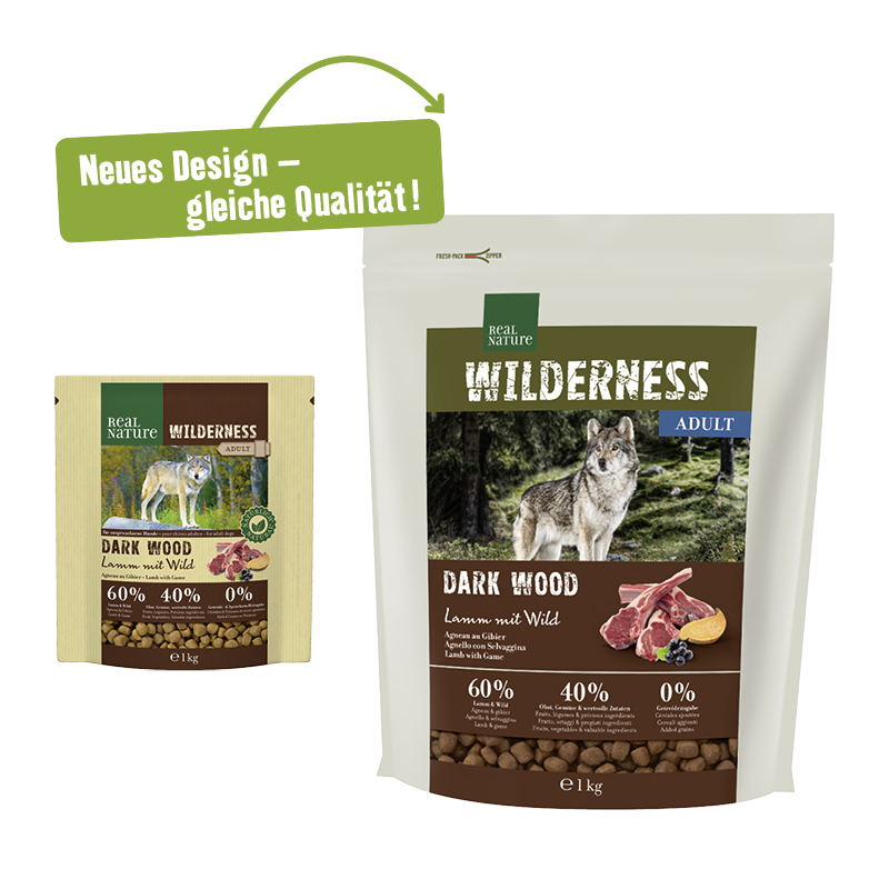 REAL NATURE Hundetrockenfutter REAL NATURE WILDERNESS Dark Wood Lamm mit Wild 1 kg