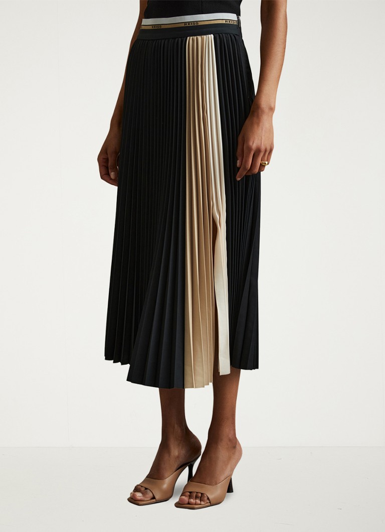 Reiss  Iris midi plooirok met split