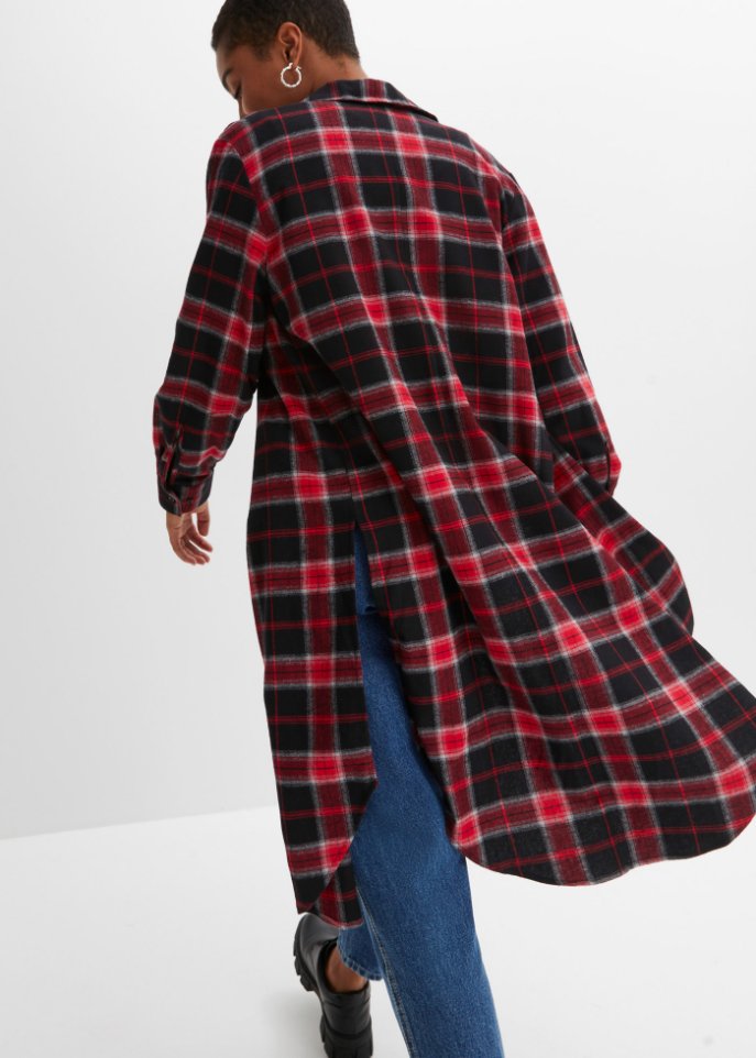 Longbluse mit seitlichen Schlitzen