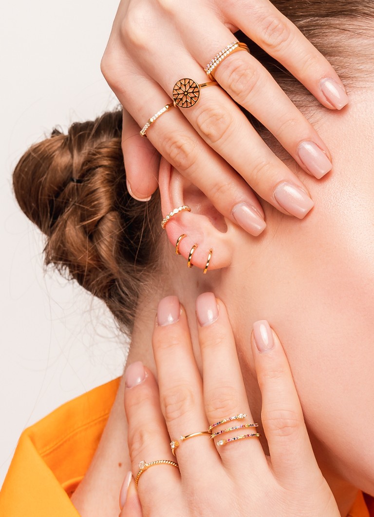 Culet Jewellery Maxi single hoop earring of 18 carat yellow gold