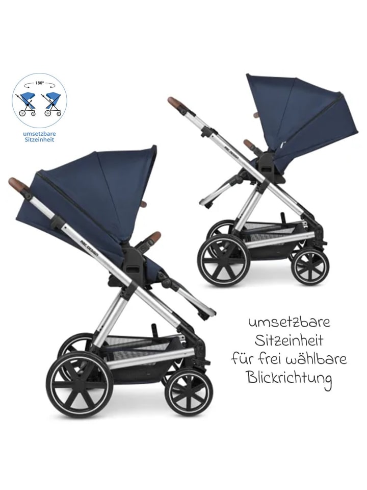 ABC-Design 3in1 Kombi-Kinderwagen-Set Timbo 4 mit Babywanne, in blau,silber günstig kaufen onesize
