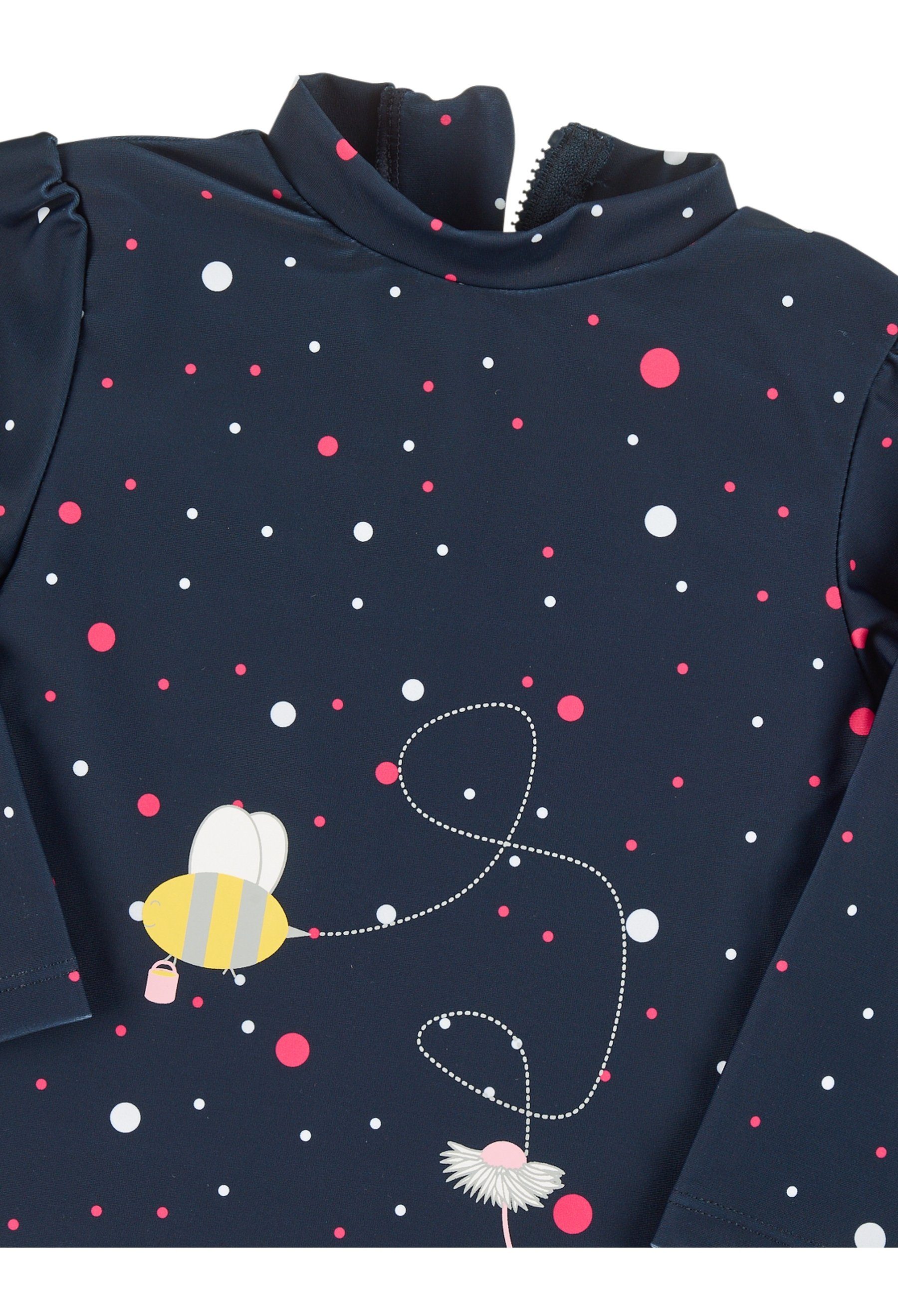 Sterntaler® Badeanzug Langarm-Schwimmshirt Biene (1-St., Kinderbadeanzug Langarm, Schwimmshirt gepunktet) Schwimmanzug mit Reißverschluss und Stehkragen, Baby Badeanzug