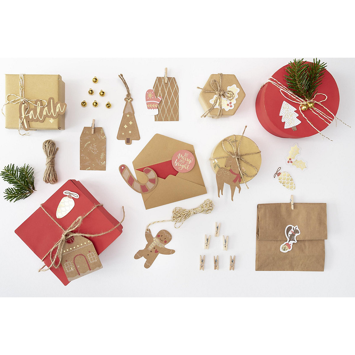 Verpackungs-Set MERRY CHRISTMAS, 44-teilig