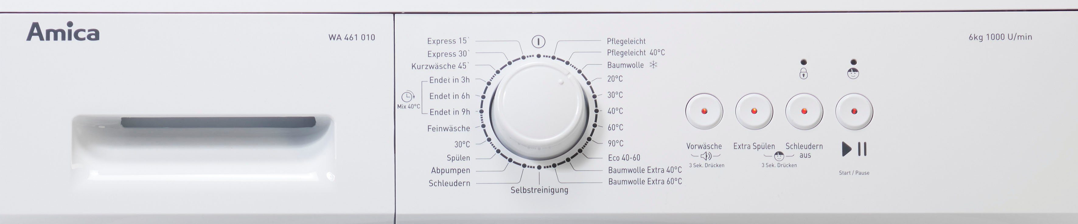 Amica Waschmaschine WA 461 010 W, 6 kg, 1000 U/min