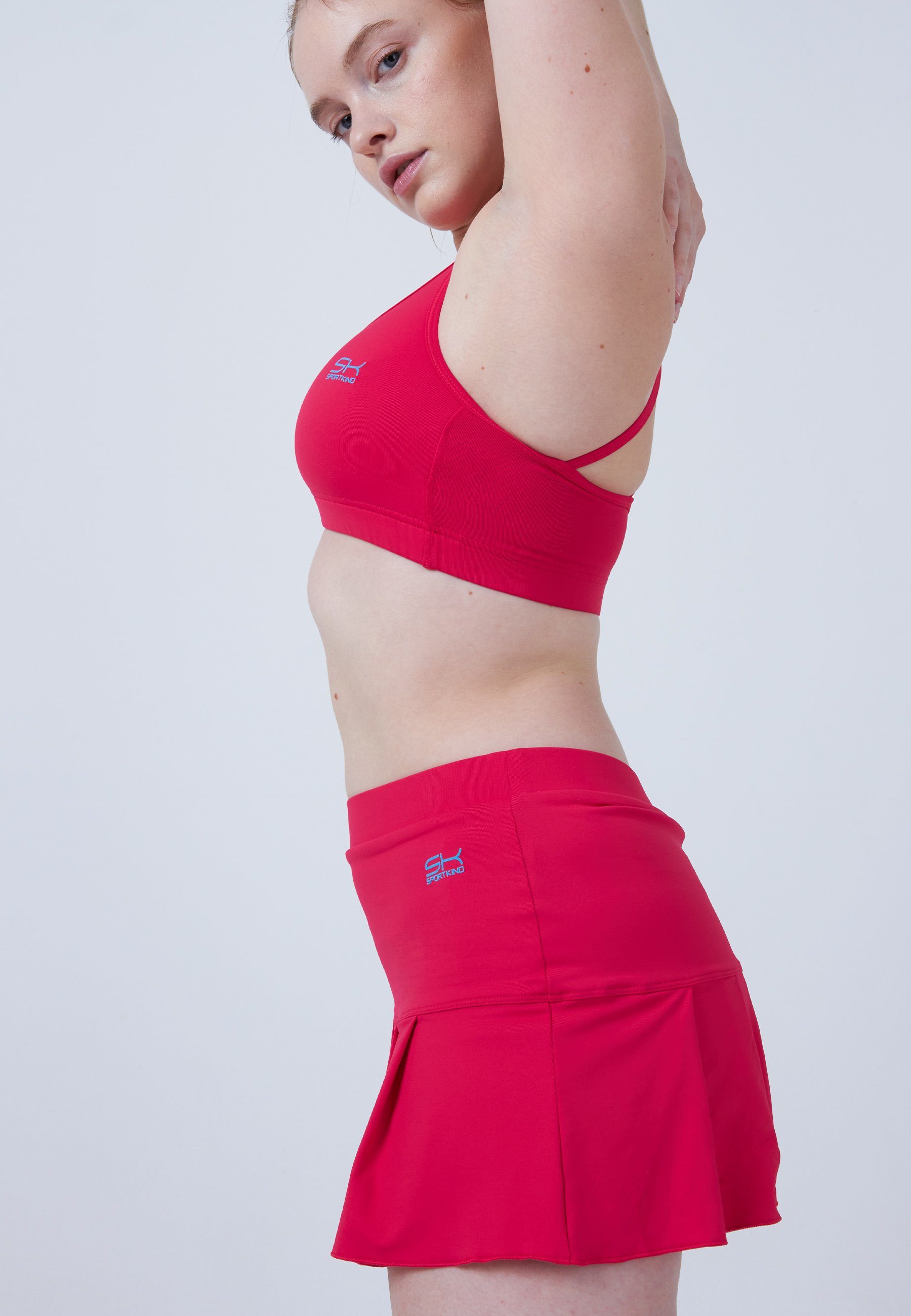 SPORTKIND Tennisrock Falten Tennis Skort Mädchen & Damen pink