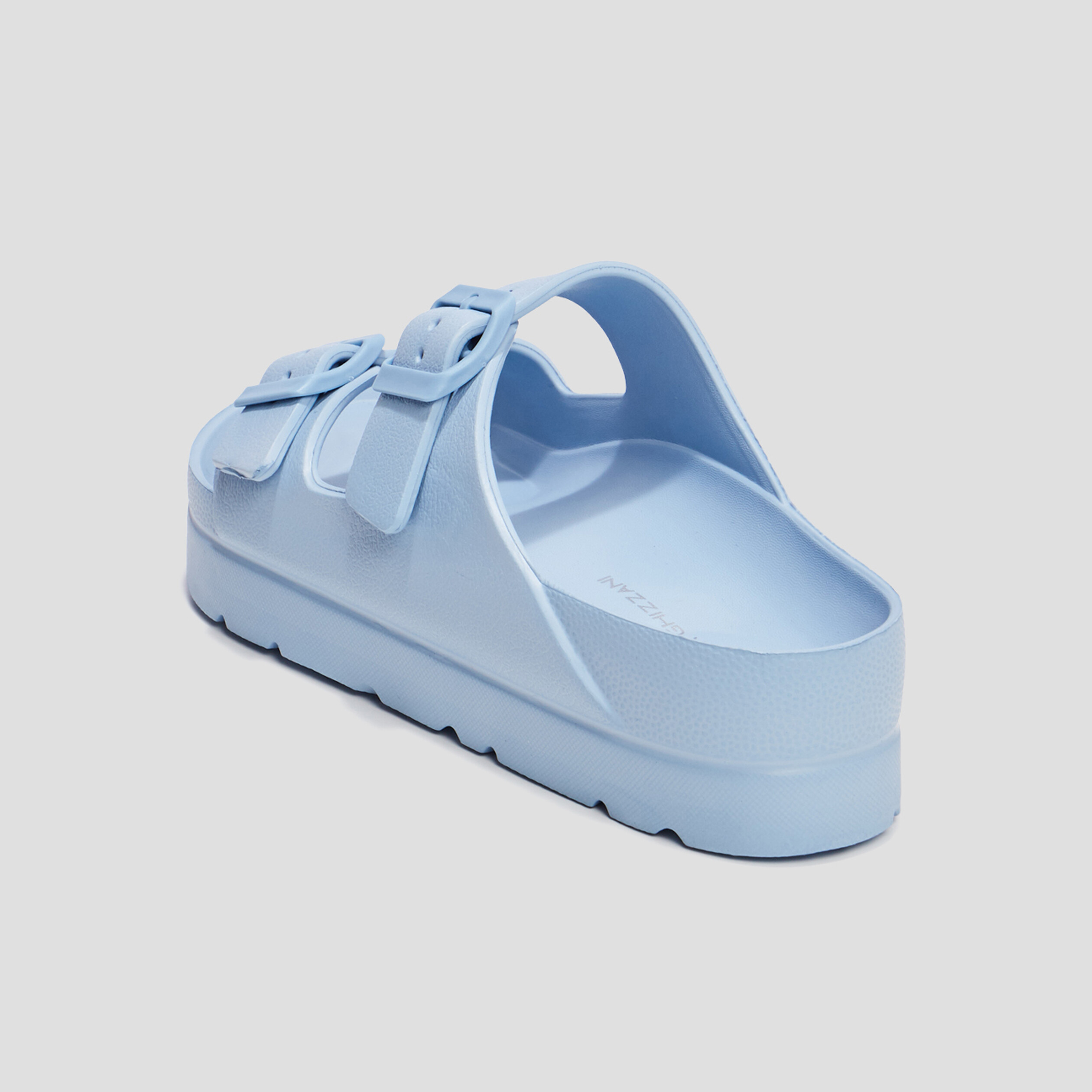 Mules de plage plateformes bleu femme | La Halle