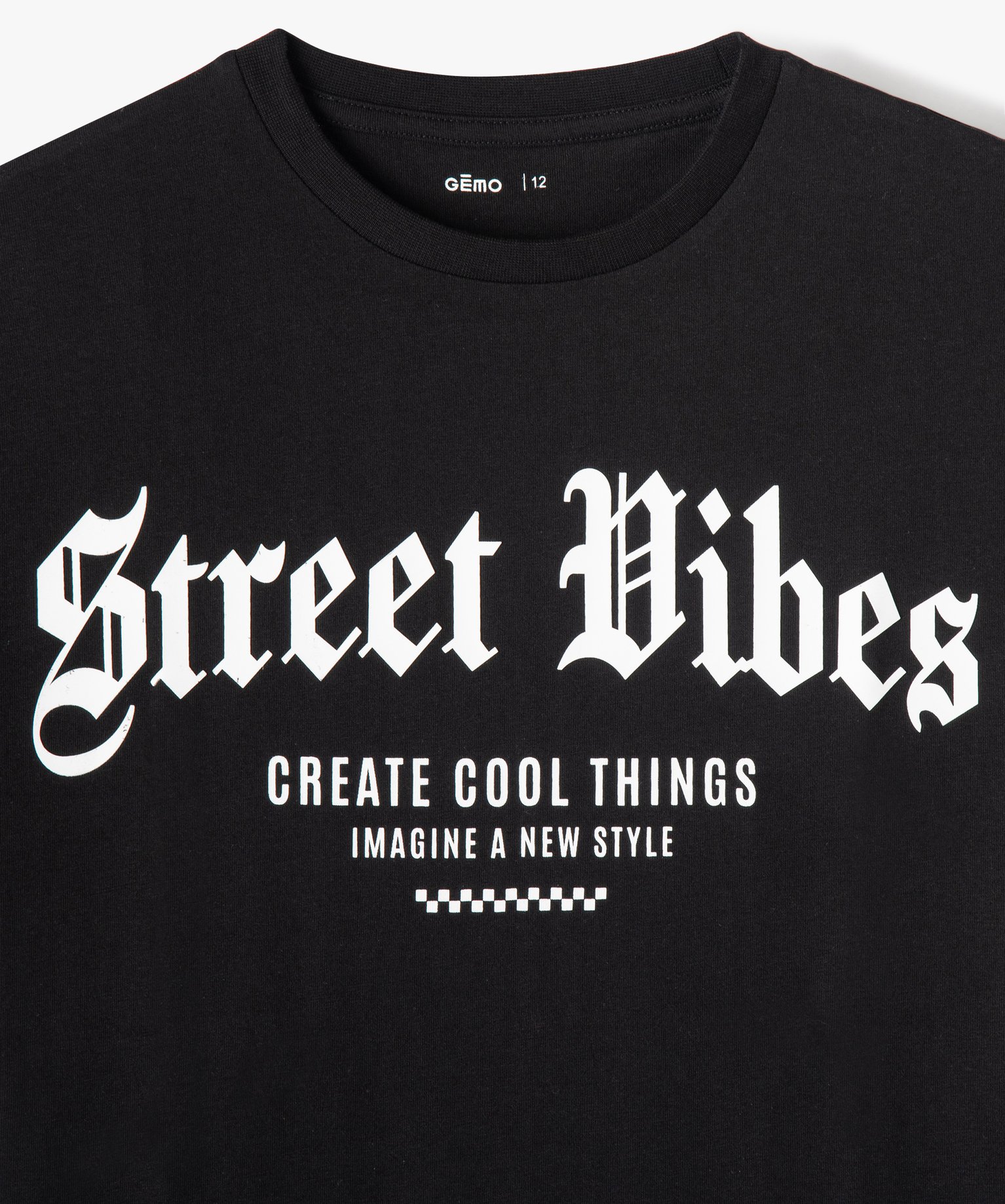 Tee-shirt à manches courtes avec inscription streetwear gar... noir | GEMO