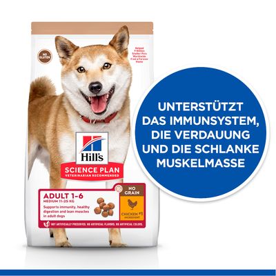 Hill's Science Plan Adult 1-6 No Grain Medium mit Huhn