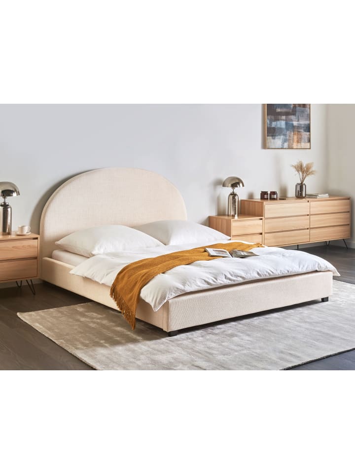 Beliani Doppelbett VAUCLUSE in Beige - (W) 174 x (H) 112 x (L) 214 cm günstig kaufen onesize