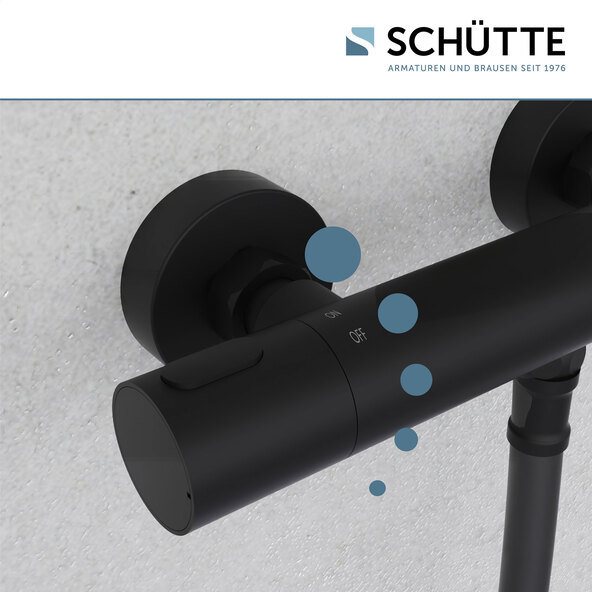 Duscharmatur mit Thermostat LOS ANGELES, schwarz matt