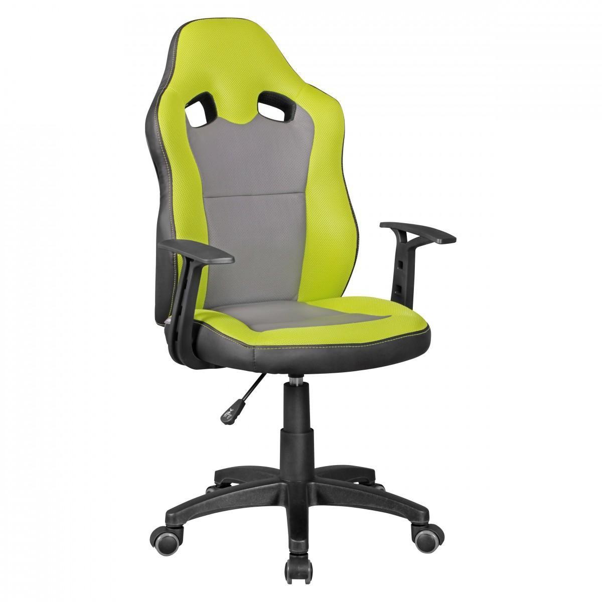 Amstyle Kinderdrehstuhl SPEEDY Jugendstuhl Kinderschreibtischstuhl Drehstuhl ergonomisch - grün/grau