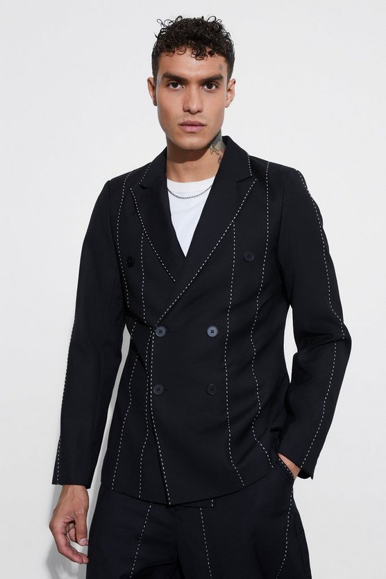 Zweireihiger Slim-Fit Blazer