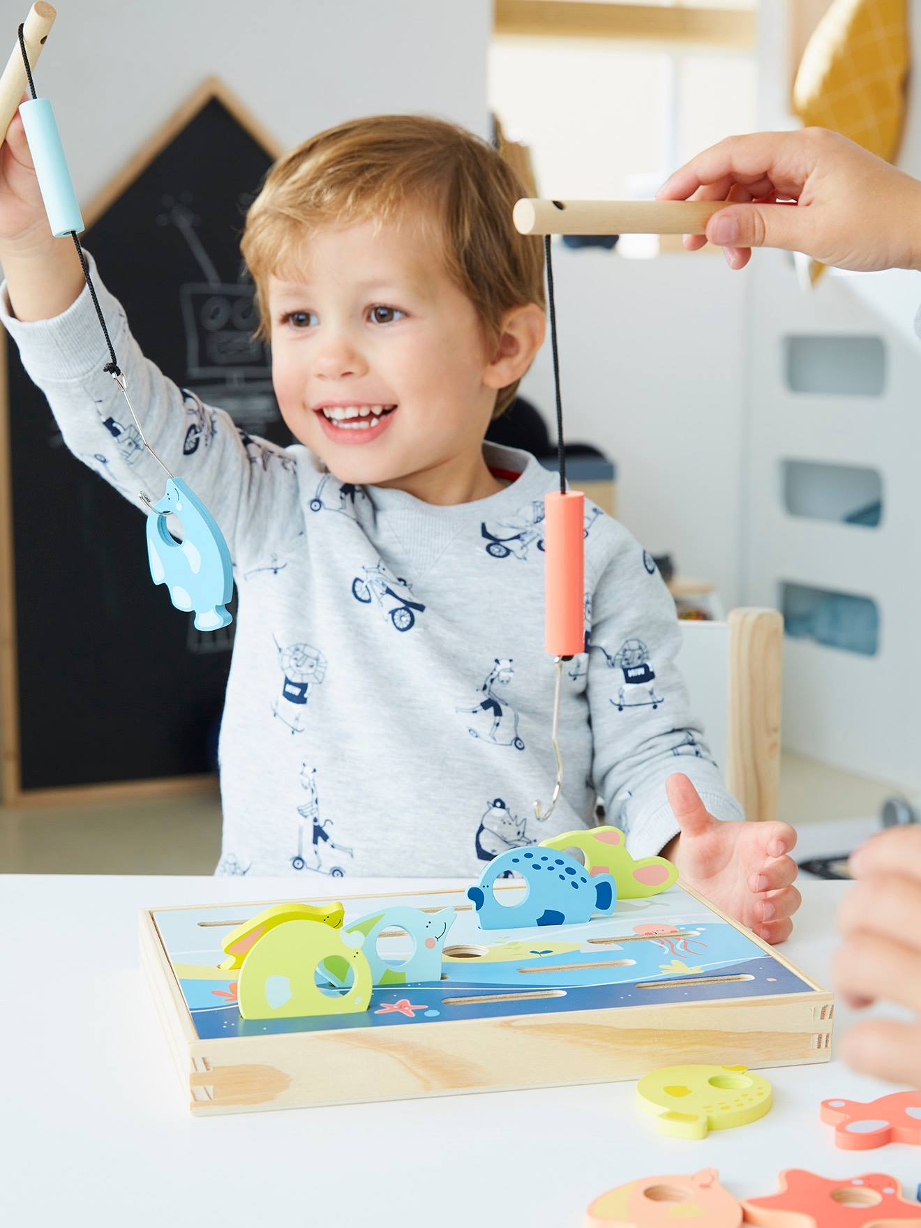 Vertbaudet 3D-Angelspiel für Kinder, Holz FSC - mehrfarbig
