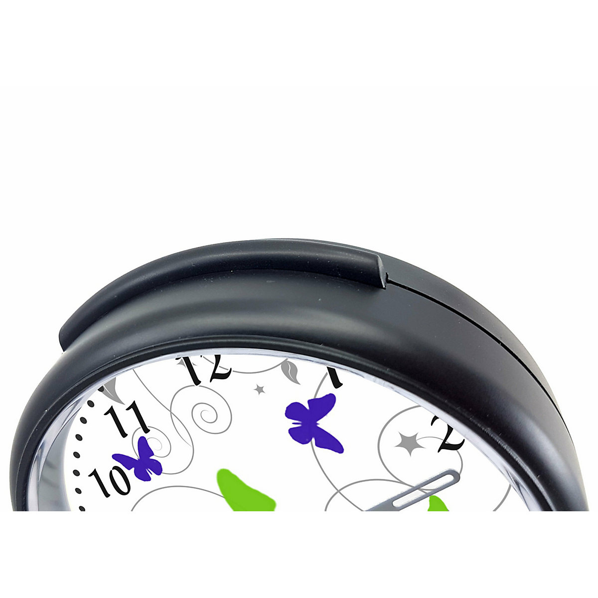 Kinder Funkwecker personalisiert mit Namen Schmetterling Ornamente Atom-/Funkuhr, 12-Stunden-Anzeigeformat, Schlummerfunktion, Nachtlicht, Geräuschlos/Ohne Ticken
