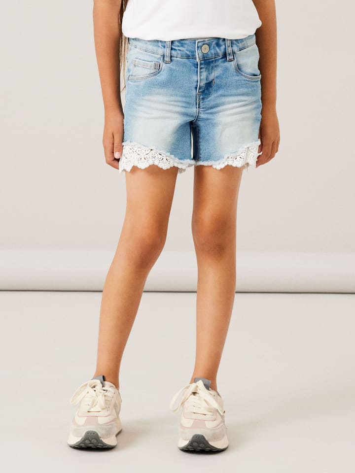 name it Jeanshorts in medium blue denim günstig kaufen