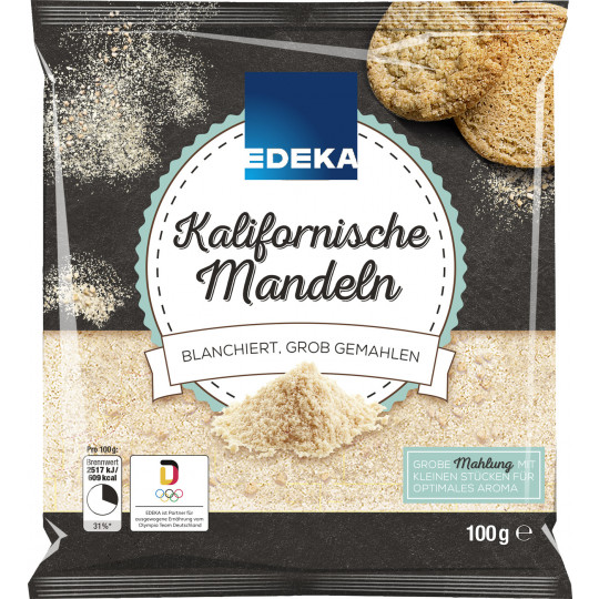 EDEKA Kalifornische Mandeln blanchiert, grob gemahlen 100G