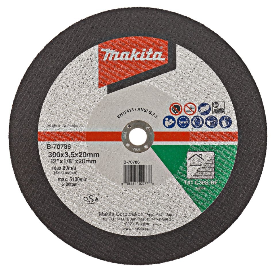 Makita Zubehör B-70786 Trennscheibe 300 x 20 mm für Stein, 1 Stück