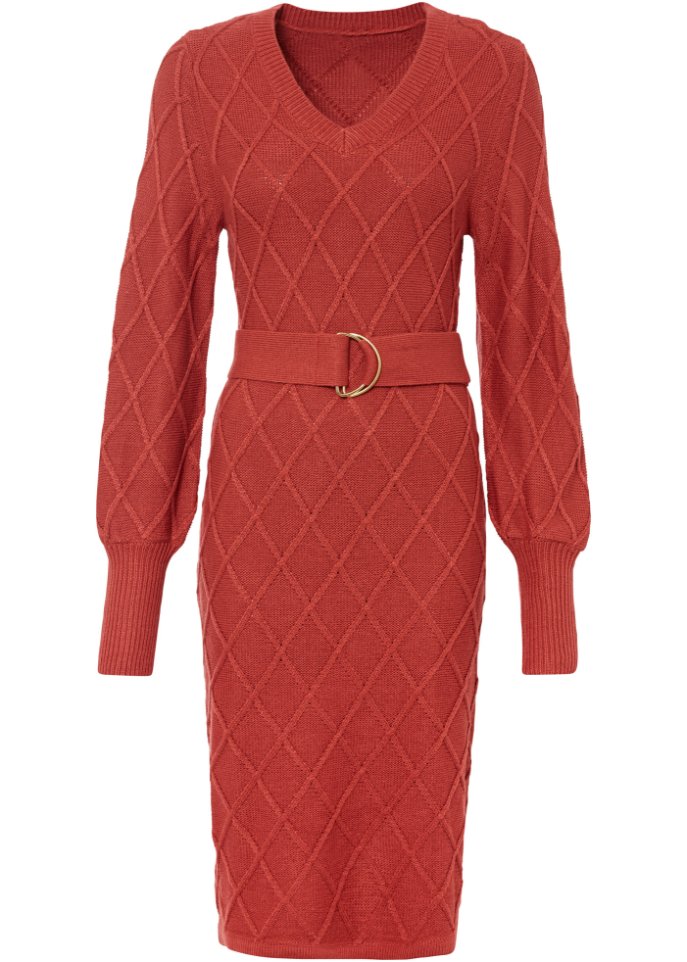 Strickkleid mit Gürtel