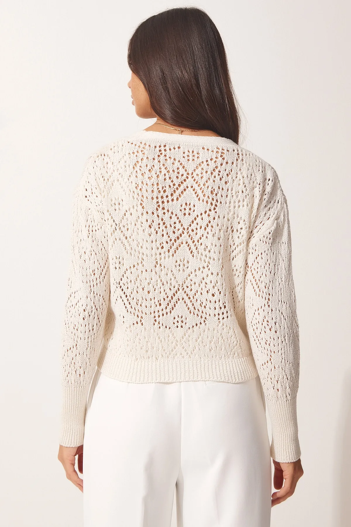 Happiness İstanbul  Strickjacke - Beige - Regular Fit