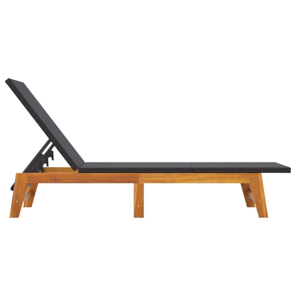vidaXL Gartenliege 3-tlg. Garten-Lounge-Set Poly Rattan & Massivholz Akazie, 1 St.