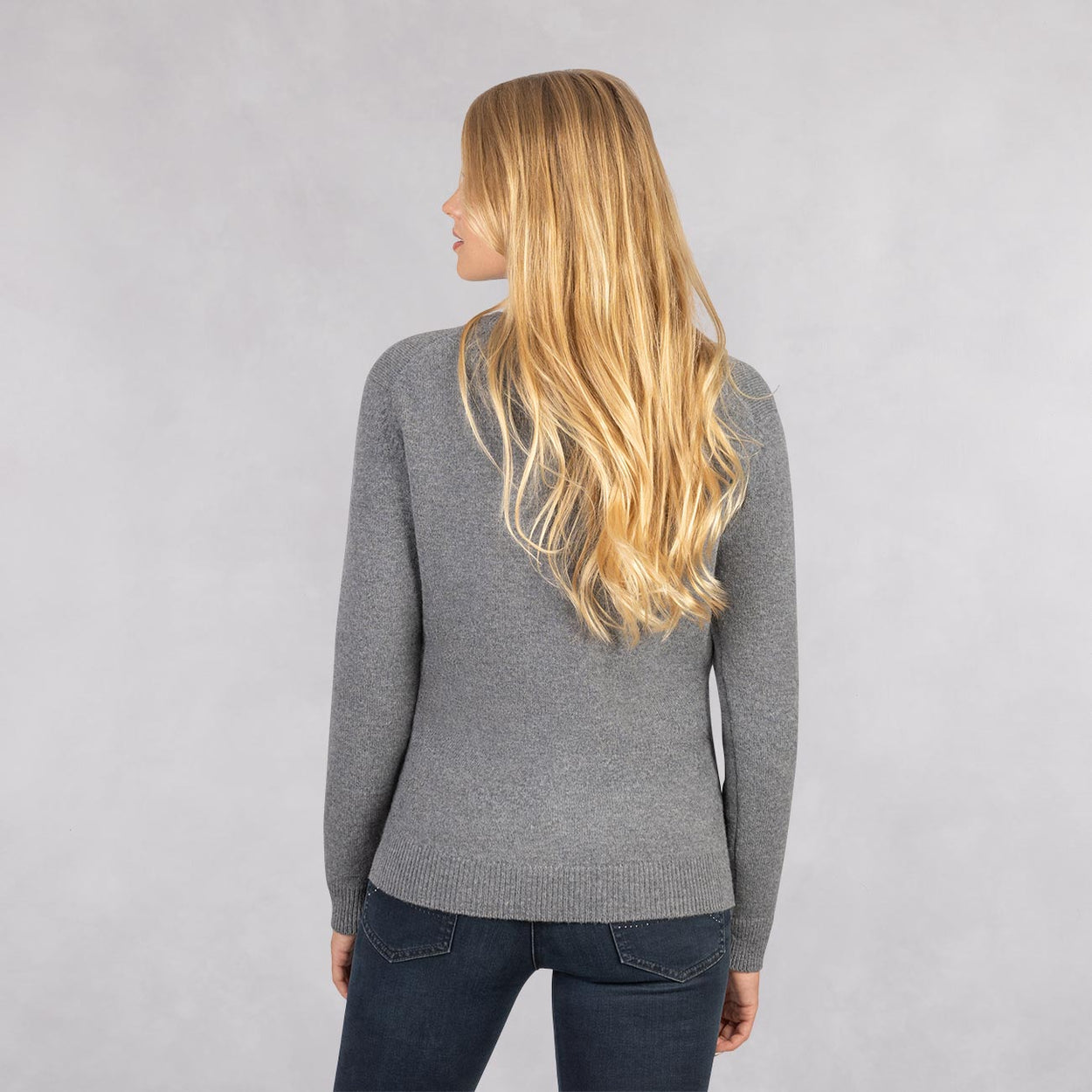 Wollpullover V-Ausschnitt Damen
