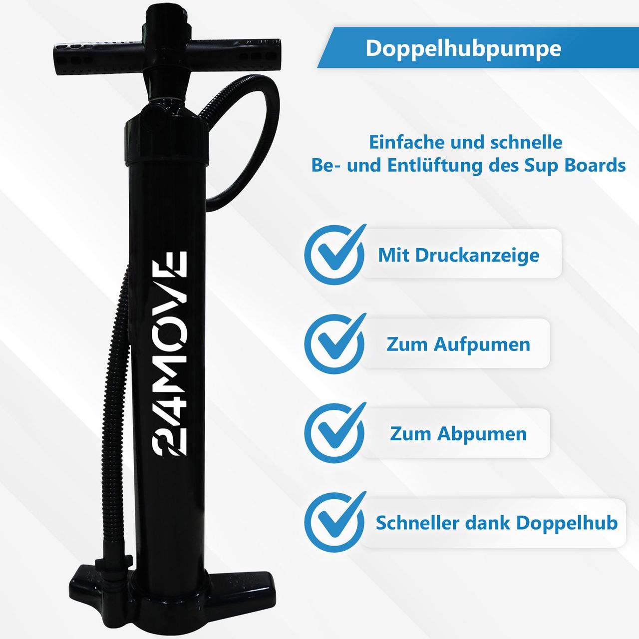 TroniTechnik 24MOVE® Standup Paddle Board SUP, inkl. Zubehör, Paddel und Hochdruckpumpe, ROT, 305x76x15cm
