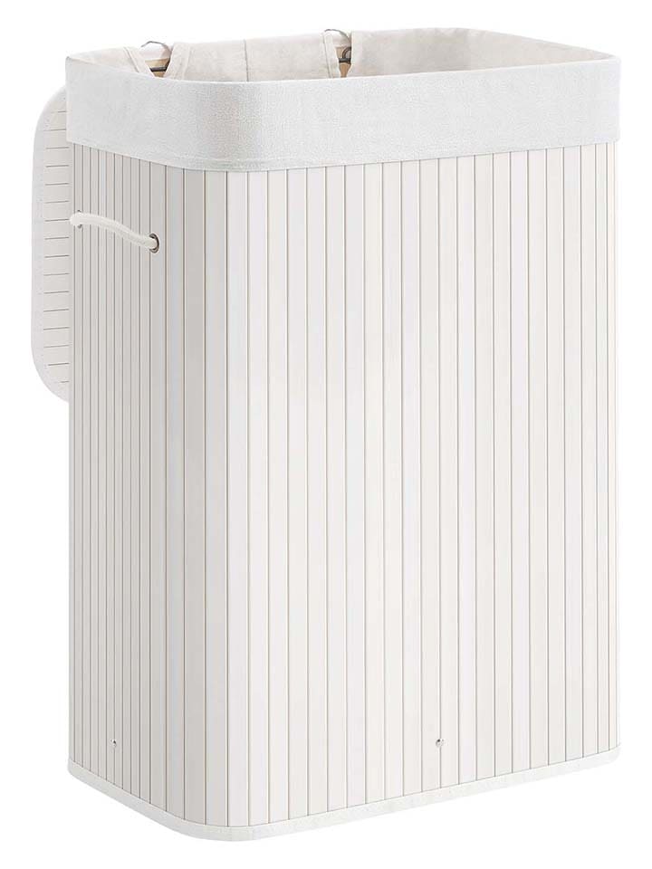 Songmics Wäschekorb in Weiß/ Hellbraun - (B)40 x (H)60 x (T)30 cm günstig kaufen onesize