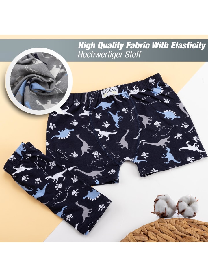LOREZA 10er Set Boxershorts - Dinosaurier- Bunt günstig kaufen