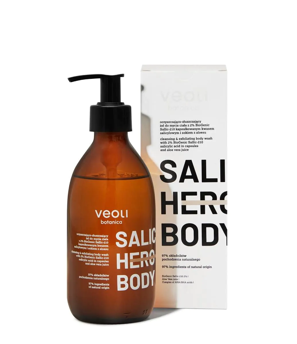 Veoli Botanica Salic Hero Καθαριστικό και Απολεπιστικό Τζελ Σώματος με Σαλικυλικό Οξύ και Χυμό Αλόης 2