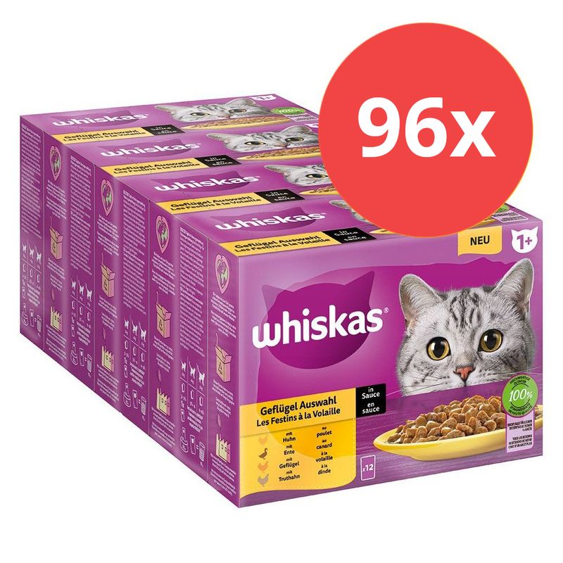 Jumbopack Whiskas 1+ Adult Frischebeutel 96 x 85 g