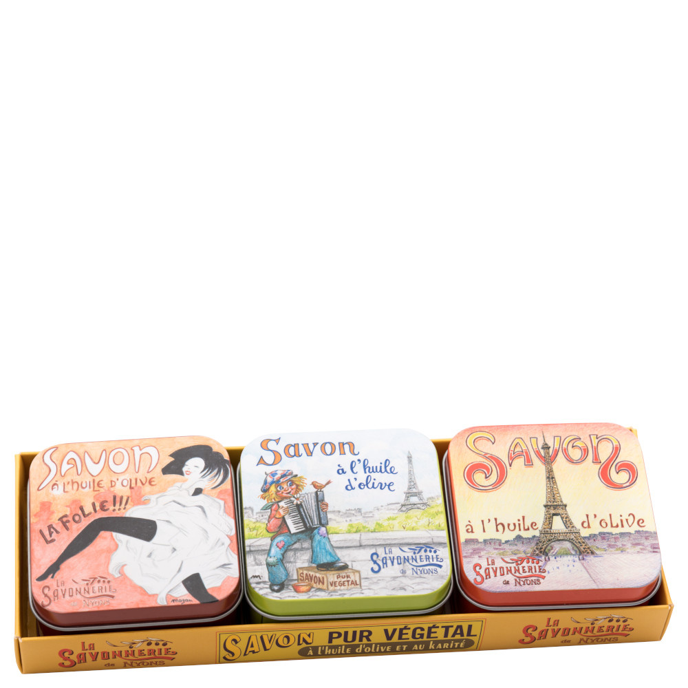 La savonnerie de nyons Lot de 3 Boîtes à Savon Rose de Mai 100g Paris 2 Savon